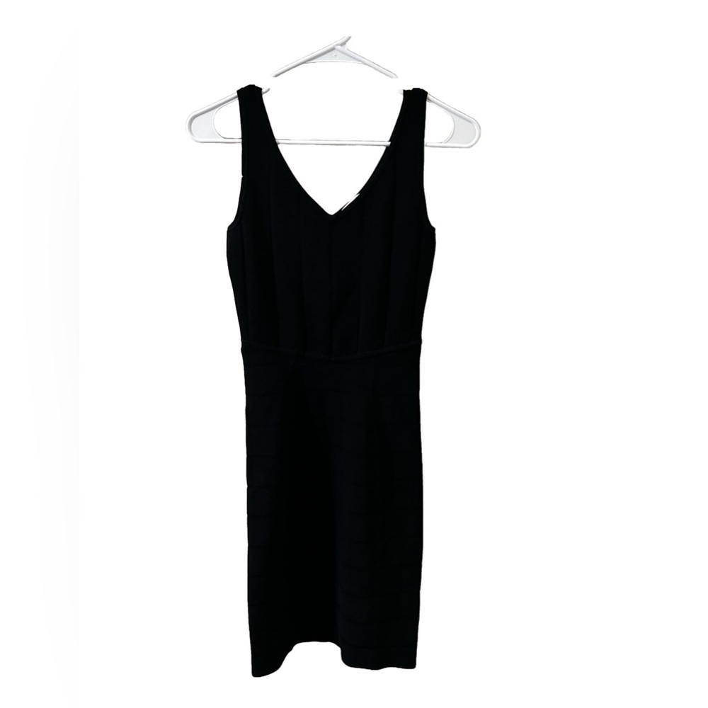 Dalia Collection Ribbed Black Sleeveless Mini  Mobwife Cocktail Dress LBD XS EUC